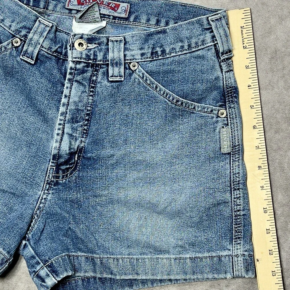 Vintage Silver Jeans Shorts Womens 29 Blue High Waist Denim Made in Canada